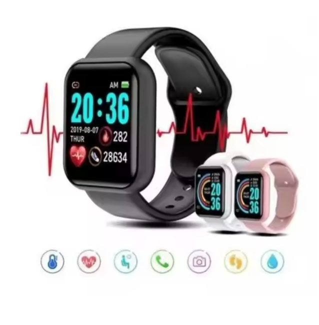 Relógio Inteligente y68 Esportivo Bluetooth Android/iOS - Com foto Na Tela - Smartwatch D20